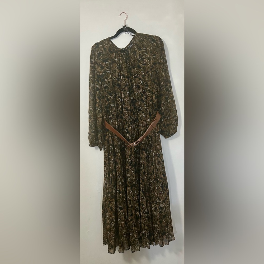 City Chic Black and Brown Paisley A-Line Skirt - Picture 7 of 10